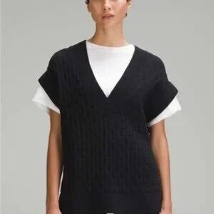 Women's Black V-Neck Sweater Vest